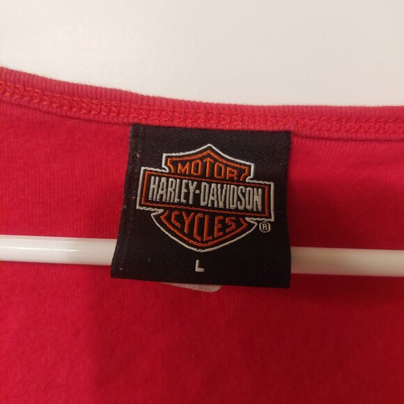 Harley-Davidson Vintage Red Long Sleeve Graphic Rhinestone - Picture 4 of 4